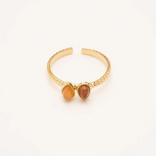 Carica l'immagine nel visualizzatore di Gallery, Anello Agata - In acciaio inossidabile waterproof e agata beige - Collezione Bohm