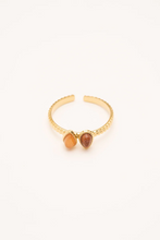 Carica l'immagine nel visualizzatore di Gallery, Anello Agata - In acciaio inossidabile waterproof e agata beige - Collezione Bohm