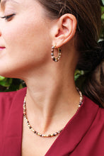 Carica l'immagine nel visualizzatore di Gallery, Bubble Triple Chocolate - Orecchini a cerchio in argento placcato oro e pietre naturali in diaspro zebrato - Collezione Bubble