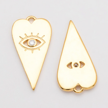 Carica l'immagine nel visualizzatore di Gallery, Charm Heart Eye - Pendente occhio portafortuna in ottone di alta qualità - Collezione Charm