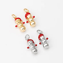 Carica l'immagine nel visualizzatore di Gallery, Charm Omino di Neve Oro - Pendente per collana in ottone di alta qualità - Collezione Charm
