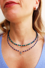 Carica l'immagine nel visualizzatore di Gallery, Collana Tokyo - Realizzata a mano in lapislazzuli e avventurina blu - Collezione World Tour