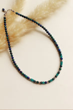 Carica l'immagine nel visualizzatore di Gallery, Collana Arashiyama - Realizzata a mano in crisacolla, giada turchese e argento - Collezione World Tour