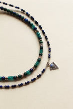 Carica l'immagine nel visualizzatore di Gallery, Collana Tokyo - Realizzata a mano in lapislazzuli e avventurina blu - Collezione World Tour