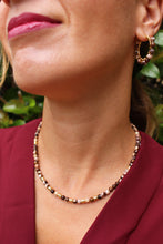 Carica l'immagine nel visualizzatore di Gallery, Collana Bubble Triple Chocolate - Girocollo in diaspro zebrato e argento placcato oro - Collezione Bubble