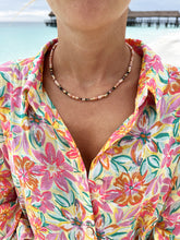 Carica l'immagine nel visualizzatore di Gallery, Collana Mnemba - Realizzata a mano in diaspro rosa, tormalina e argento - Collezione World Tour