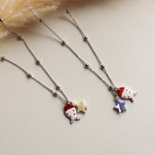 Carica l'immagine nel visualizzatore di Gallery, Collana Pesciolino Argento - Con stella marina e acquamarina pendente - Waterproof - Collezione Under The Sea