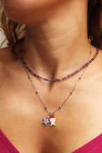 Carica l'immagine nel visualizzatore di Gallery, Collana Pesciolino Argento - Con stella marina e acquamarina pendente - Waterproof - Collezione Under The Sea