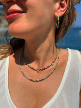 Carica l'immagine nel visualizzatore di Gallery, Collana Spirito Selvaggio - Realizzata a mano in amazzonite e diaspro imperiale - Collezione World Tour
