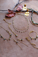 Carica l'immagine nel visualizzatore di Gallery, Collana Chiaro di Luna - Pendenti turchese africano e acciaio inossidabile waterproof - Luna e Muschio - Collezione World Tour