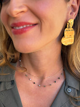 Carica l'immagine nel visualizzatore di Gallery, Collana Oro di Provenza - Doppio filo con agate indiane incastonate - Luna e Muschio - Collezione World Tour