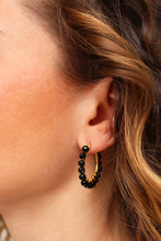 Carica l'immagine nel visualizzatore di Gallery, Bubble Vulcano - Coppia di orecchini a cerchio in argento con pietre in onice - Collezione Bubble