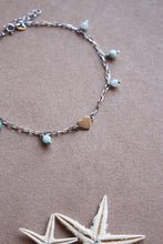 Carica l'immagine nel visualizzatore di Gallery, Cavigliera Amazzonite Cuore - In argento e pietra naturale amazzonite - Collezione Signorina