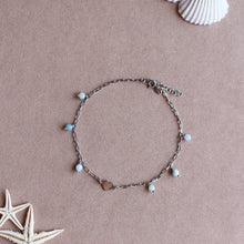 Carica l'immagine nel visualizzatore di Gallery, Cavigliera Amazzonite Cuore - In argento e pietra naturale amazzonite - Collezione Signorina