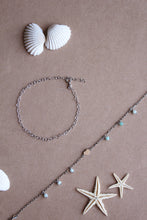 Carica l'immagine nel visualizzatore di Gallery, Cavigliera Amazzonite Cuore - In argento e pietra naturale amazzonite - Collezione Signorina