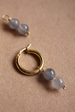 Carica l'immagine nel visualizzatore di Gallery, Cerchi Bold 3 in 1- Coppia di orecchini a cerchio in argento placcato oro e pendenti quarzo- Hoops Mania