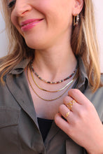 Carica l'immagine nel visualizzatore di Gallery, Collana Bubble Energia - Girocollo in dragon bloody jasper e argento placcato oro - Collezione Bubble