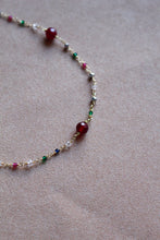 Carica l'immagine nel visualizzatore di Gallery, Collana Diamante - Rosario in argento placcato oro, cristallini e agate porpora - Collezione Universo
