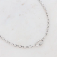 Carica l'immagine nel visualizzatore di Gallery, Collana Lucchetto Argento - In acciaio inossidabile waterproof e zirconi - Collezione Bohm