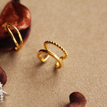 Carica l'immagine nel visualizzatore di Gallery, Ear cuff Double - Cerchietto mono Orecchino in ottone placcato oro - Collezione Mono Orecchini