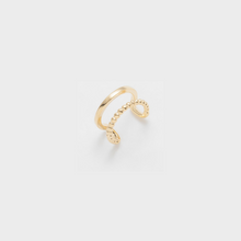 Carica l'immagine nel visualizzatore di Gallery, Ear cuff Double - Cerchietto mono Orecchino in ottone placcato oro - Collezione Mono Orecchini
