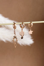 Carica l'immagine nel visualizzatore di Gallery, Mono Orecchino Cactus - Cerchietto e ciondolo cactus in argento placcato oro rosa - Collezione Mono Orecchino