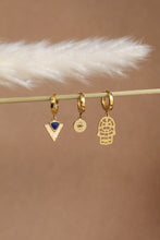 Carica l'immagine nel visualizzatore di Gallery, Mono Orecchino Egypt - Cerchietto in argento e ciondolo triangolare - Collezione Mono Orecchini