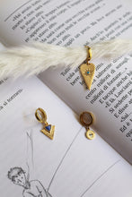 Carica l'immagine nel visualizzatore di Gallery, Mono orecchino Lucky Eye - Cerchietto in argento placcato oro e ciondolo occhio portafortuna - Collezione Mono Orecchini