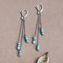 Carica l'immagine nel visualizzatore di Gallery, Orecchini Chicago - Argento, aulite magnesite e amazzonite - Collezione World Tour