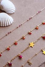 Carica l'immagine nel visualizzatore di Gallery, Cavigliera Agata stella - In argento placcato oro e pietra naturale agata porpora - Collezione Signorina