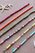 Carica l'immagine nel visualizzatore di Gallery, Cavigliera Heishi Rainbow - Waterproof acciaio e pepite heishi - Collezione Colourful