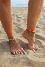 Carica l'immagine nel visualizzatore di Gallery, cavigliere waterproof in acciaio e perline heishi