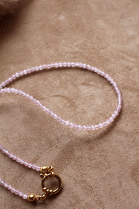 Abu Dhabi Occhio di gatto rosa - Girocollo in occhio di gatto - Collezione Abu Dhabi