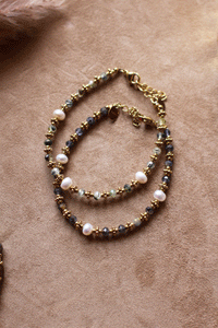 Bracciale Elegance Blu in agata e perle naturali - Collezione Bohm
