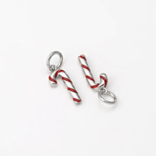 Carica l'immagine nel visualizzatore di Gallery, Charm Bastoncino di Zucchero Argento - Charm in ottone di alta qualità - Collezione Charm
