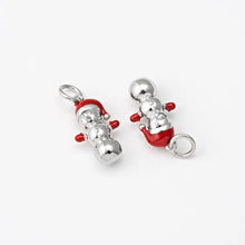 Carica l'immagine nel visualizzatore di Gallery, Charm Omino di Neve Argento - Pendente per collana in ottone di alta qualità - Collezione Charm
