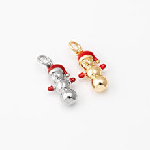 Carica l'immagine nel visualizzatore di Gallery, Charm Omino di Neve Oro - Pendente per collana in ottone di alta qualità - Collezione Charm
