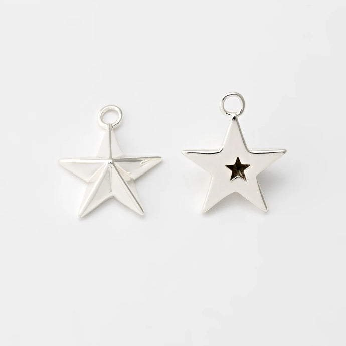 Charm Stella Argento - Pendente per collana in ottone di alta qualità - Collezione Charm