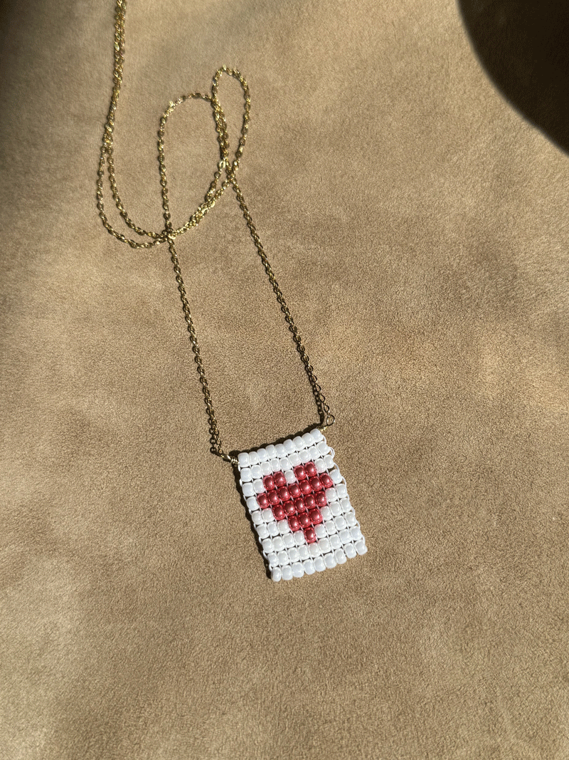 Collana Anema e Core - Pendente in perline giapponesi Miyuki - Collezione Terra Mia