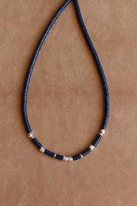 Collana Anima dell'Egeo - Realizzata a mano in giada zaffiro e occhio greco - Collezione World Tour