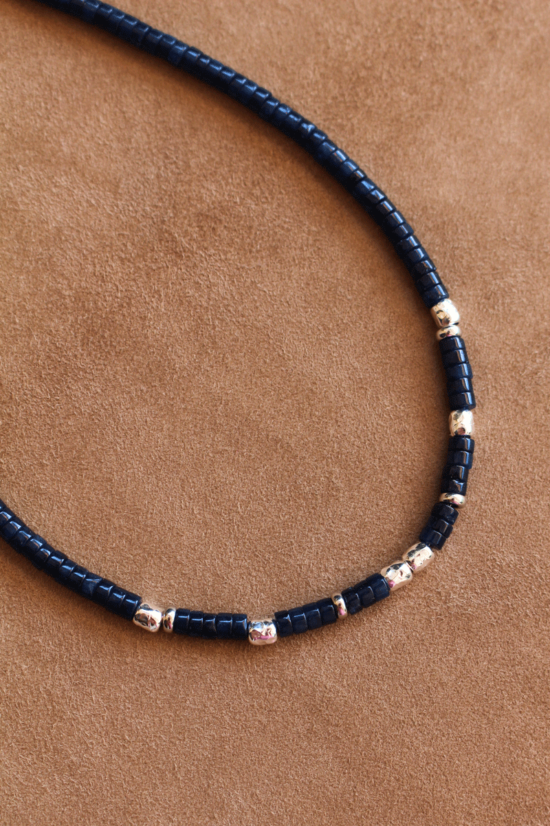 Collana Anima dell'Egeo - Realizzata a mano in giada zaffiro e occhio greco - Collezione World Tour