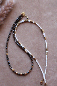 Collana Eirlys - Girocollo in agata bianca - Waterproof - Collezione Bohm