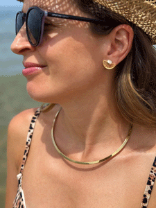 Collana Helia - Girocollo rigido in acciaio placcato oro - Collezione World Tour