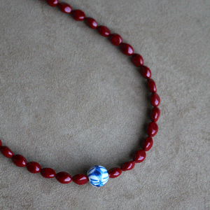 Collana Maiolica Rossa - Realizzata a mano in corallo rosso e ceramica siciliana - Collezione World Tour