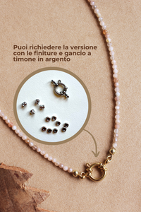 Collana Pink Lake Abu Dhabi - Girocollo in pietra di luna - Collezione World Tour