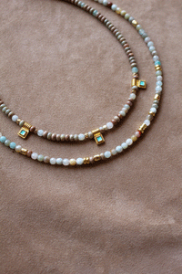 Collana Spirito Selvaggio - Realizzata a mano in amazzonite e diaspro imperiale - Collezione World Tour