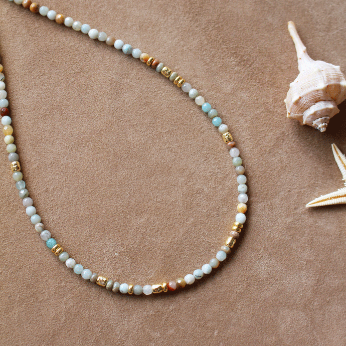 Collana Spirito Selvaggio - Realizzata a mano in amazzonite e diaspro imperiale - Collezione World Tour