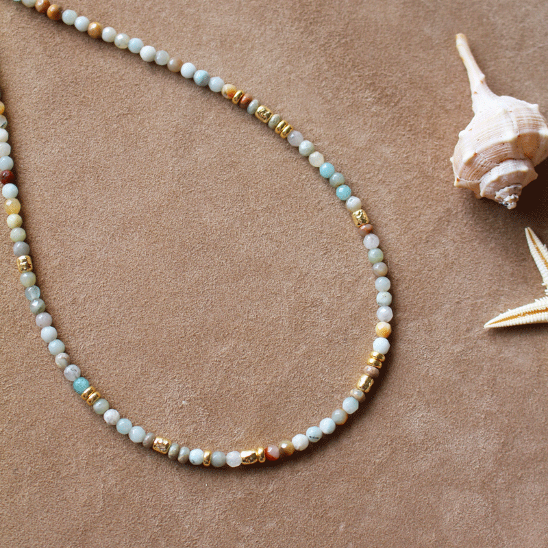 Collana Spirito Selvaggio - Realizzata a mano in amazzonite e diaspro imperiale - Collezione World Tour