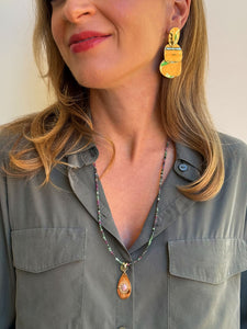 Collana Crepuscolo Baltico - In rubizoisite e pendente removibile- Luna e Muschio - Collezione World Tour