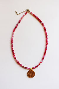 Collana Giappone - Agata ciliegia e pendente giapponese realizzato a mano - Signorina
